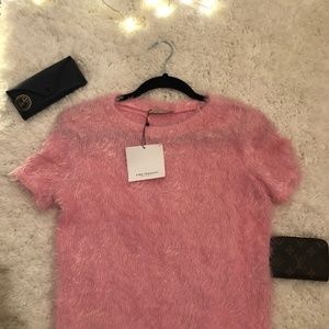 Fuzzy pink shirt